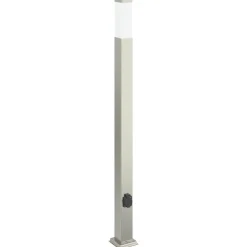 Bolderarmatuur met stopcontact 110 cm RVS IP44>vidaXL Outlet