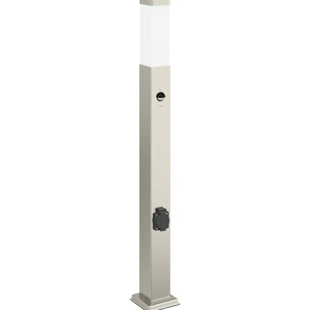 Verlichting*vidaXL Bolderarmatuur met sensor en stopcontact 80 cm roestvrij staal IP44
