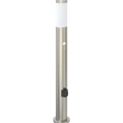 Bolderarmatuur met sensor en stopcontact 80 cm roestvrij staal IP44>vidaXL Clearance