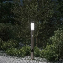 Bolderarmatuur met sensor en stopcontact 80 cm roestvrij staal IP44>vidaXL Clearance
