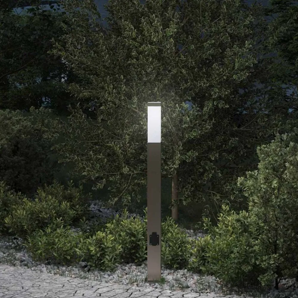 Verlichting*vidaXL Bolderarmatuur met stopcontact 80 cm RVS IP44