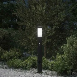 Bolderarmatuur met sensor en stopcontact 80 cm roestvrij staal IP44>vidaXL Online