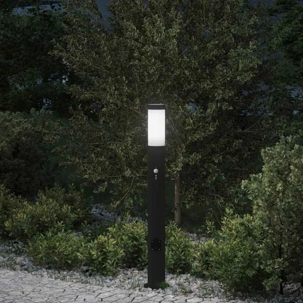 Bolderarmatuur met sensor en stopcontact 80 cm roestvrij staal IP44>vidaXL Online