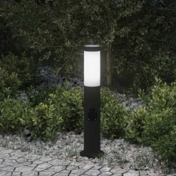 Verlichting*vidaXL Bolderarmatuur met stopcontact 50 cm RVS IP44