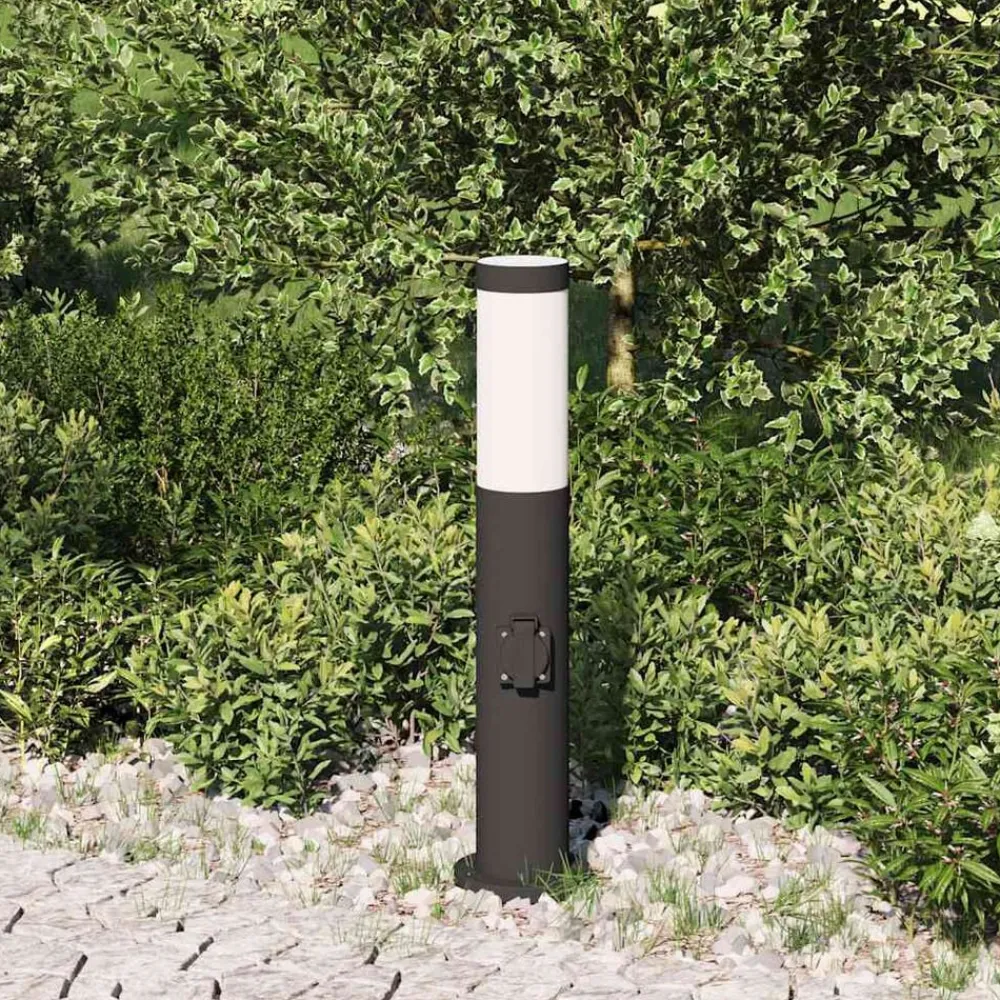 Verlichting*vidaXL Bolderarmatuur met stopcontact 50 cm RVS IP44