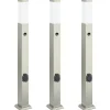 Verlichting*vidaXL Bolderverlichting met sensor en stopcontact 3 stuks 80 cm roestvrij staal IP44