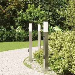 Verlichting*vidaXL Bolderverlichting met sensor en stopcontact 3 stuks 80 cm roestvrij staal IP44