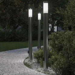 Bolderverlichting met stopcontact 3 stuks 110 cm roestvrij staal IP44>vidaXL New