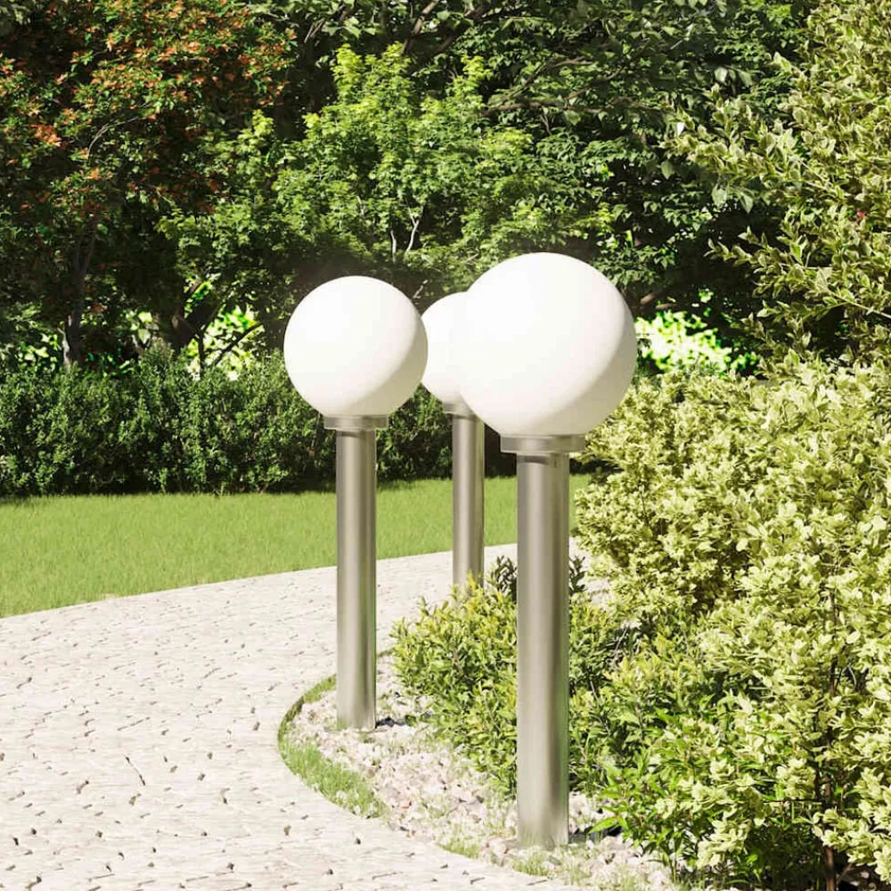 Verlichting*vidaXL Bolderverlichting 3 stuks 80 cm RVS IP44