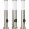 Bolderverlichting met sensor en stopcontact 3 stuks 50 cm roestvrij staal IP44>vidaXL Best
