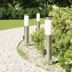 Bolderverlichting met sensor en stopcontact 3 stuks 50 cm roestvrij staal IP44><noscript><img width=