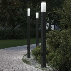 Bolderverlichting met sensor en stopcontact 3 stuks 110 cm zwart IP44>vidaXL Discount
