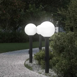 Bolderverlichting met stopcontact 3 stuks 80 cm Zwart IP44>vidaXL Best