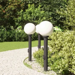 Bolderverlichting met stopcontact 3 stuks 80 cm Zwart IP44><noscript><img width=