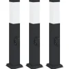 Bolderverlichting met stopcontact 3 stuks 50 cm Zwart IP44>vidaXL Outlet