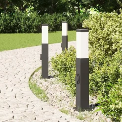 Bolderverlichting met stopcontact 3 stuks 50 cm Zwart IP44><noscript><img width=