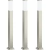 Verlichting*vidaXL Bolderverlichting 3 stuks 80 cm RVS IP44