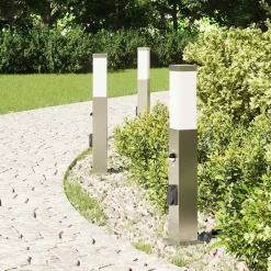 Bolderverlichting met sensor en stopcontact 3 stuks 50 cm roestvrij staal IP44><noscript><img width=