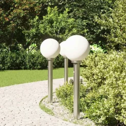 Verlichting*vidaXL Bolderverlichting met sensor 3 stuks 80 cm RVS IP44
