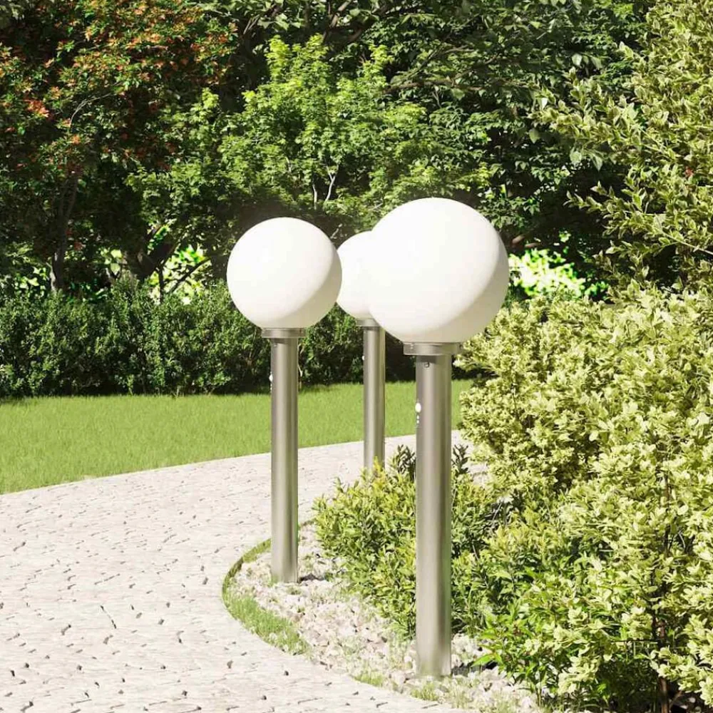 Verlichting*vidaXL Bolderverlichting met sensor 3 stuks 80 cm RVS IP44