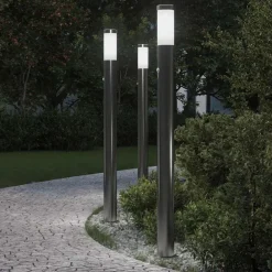 Verlichting*vidaXL Bolderverlichting met sensor 3 stuks 110 cm RVS IP44
