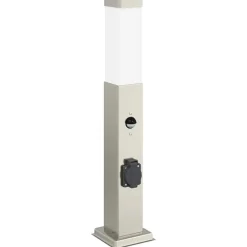 Bolderverlichting met sensor en stopcontact 50 cm roestvrij staal IP44>vidaXL Hot