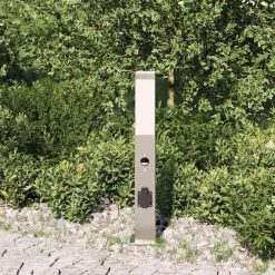 Bolderverlichting met sensor en stopcontact 50 cm roestvrij staal IP44><noscript><img width=