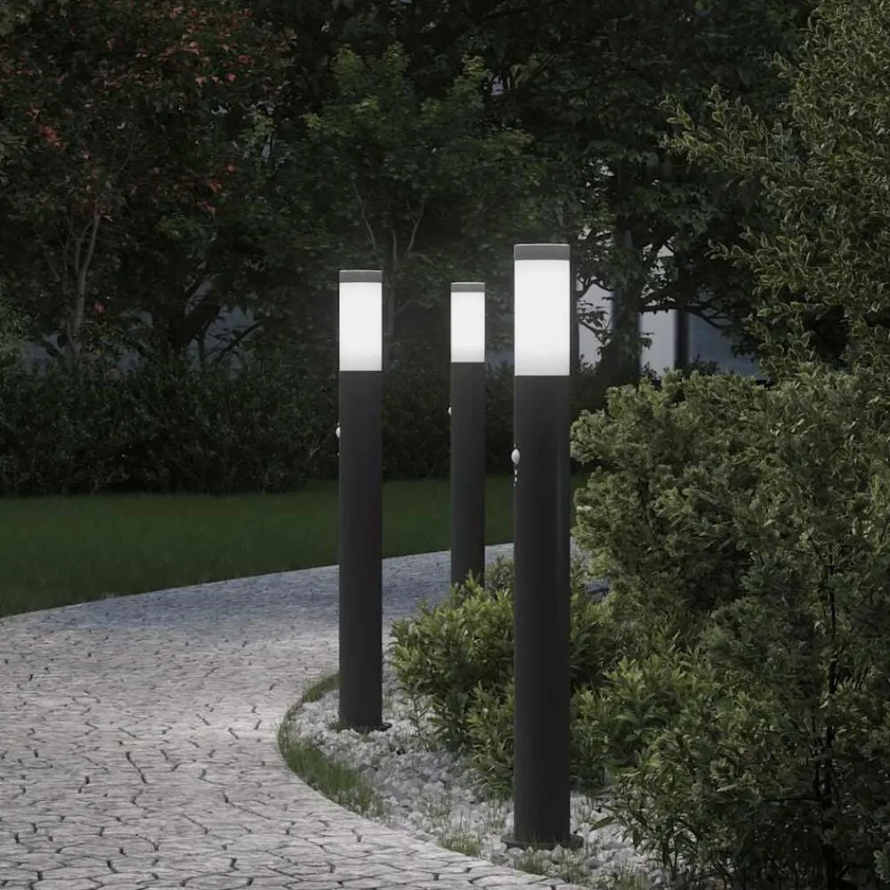 Bolderverlichting met sensor 3 stuks 80 cm RVS IP44>vidaXL New