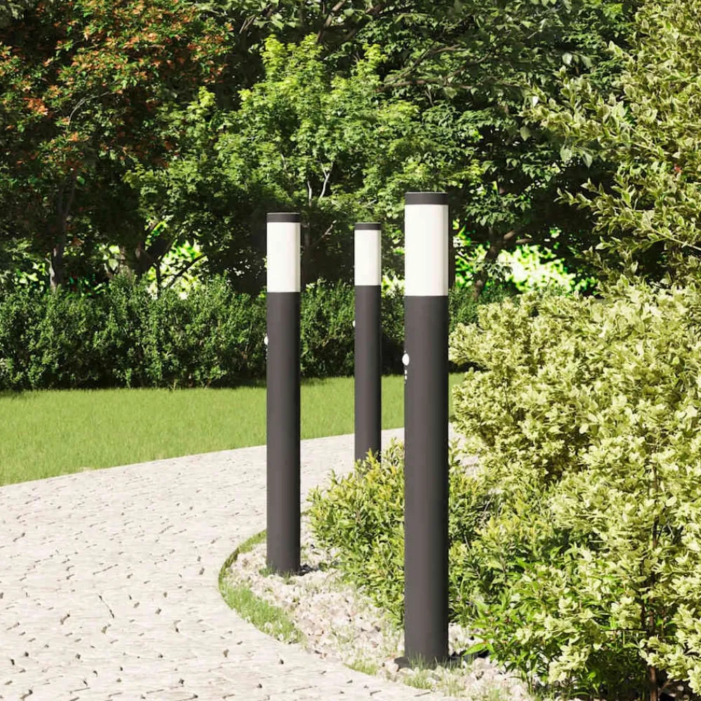 Bolderverlichting met sensor 3 stuks 80 cm RVS IP44>vidaXL New