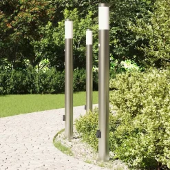 Verlichting*vidaXL Bolderverlichting met sensor en stopcontact 3 stuks 110 cm roestvrij staal IP44