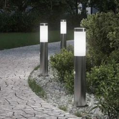 Bolderverlichting met sensor 3 stuks 50 cm RVS IP44>vidaXL New