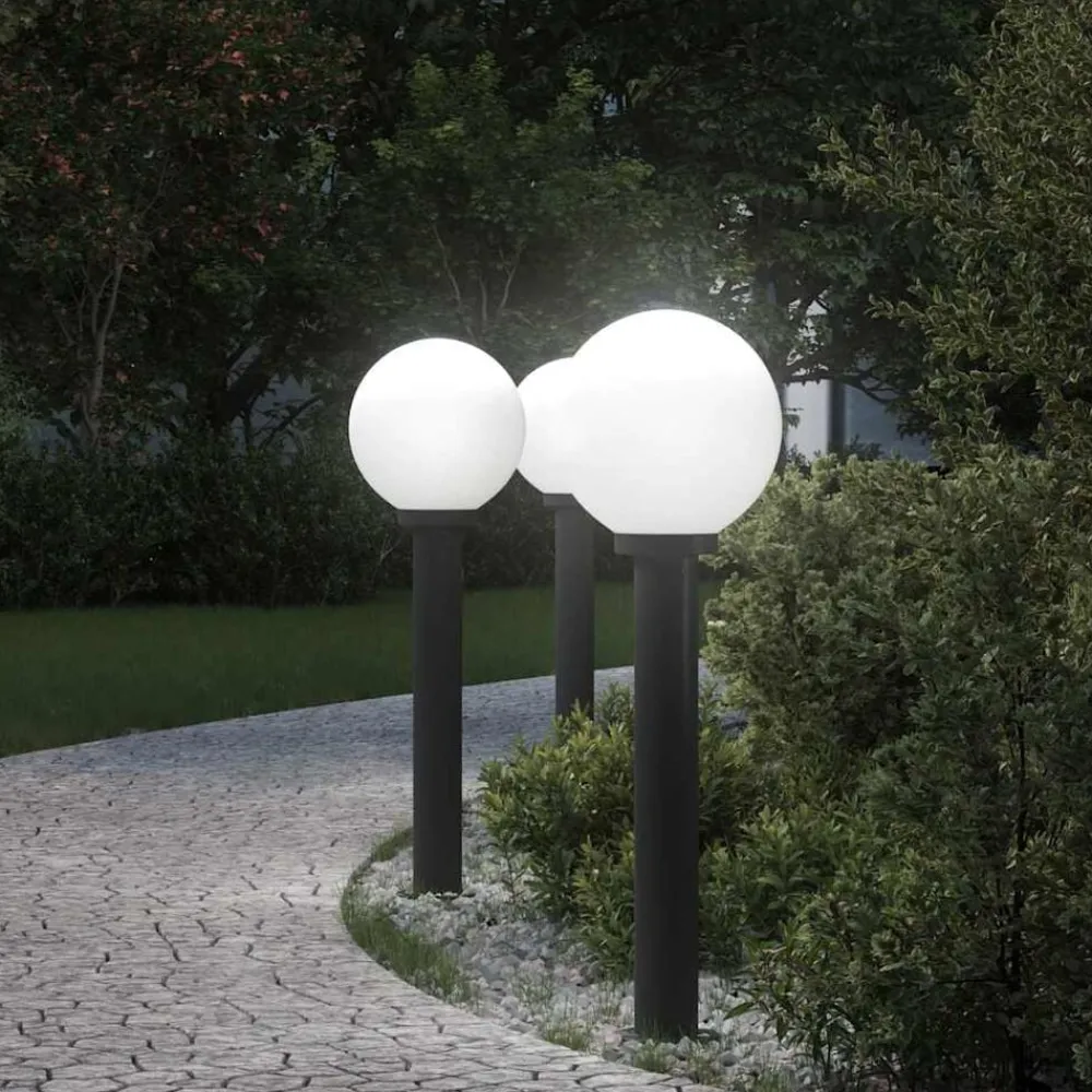 Verlichting*vidaXL Bolderverlichting 3 stuks 80 cm Zwart IP44