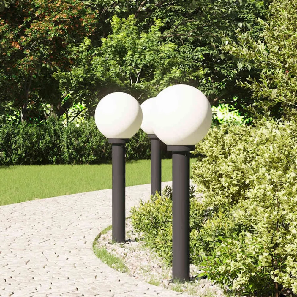 Verlichting*vidaXL Bolderverlichting 3 stuks 80 cm Zwart IP44