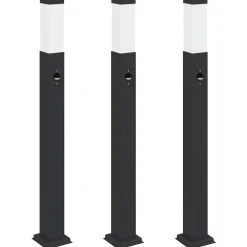 Bolderverlichting met sensor 3 stuks 80 cm Zwart IP44>vidaXL Sale