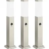 Verlichting*vidaXL Bolderverlichting met sensor 3 stuks 50 cm RVS IP44