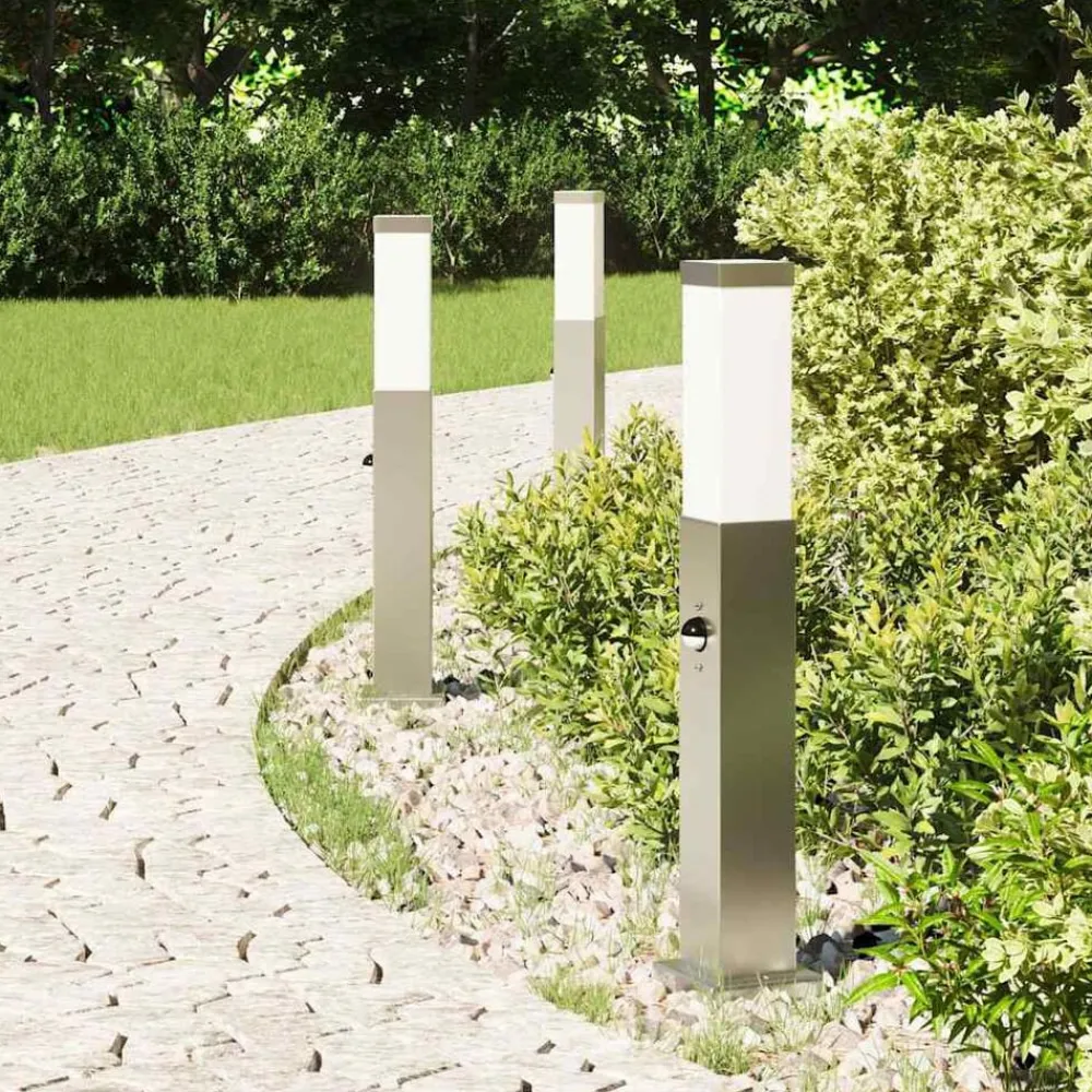 Verlichting*vidaXL Bolderverlichting met sensor 3 stuks 50 cm RVS IP44