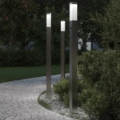 Verlichting*vidaXL Bolderverlichting met sensor 3 stuks 110 cm RVS IP44