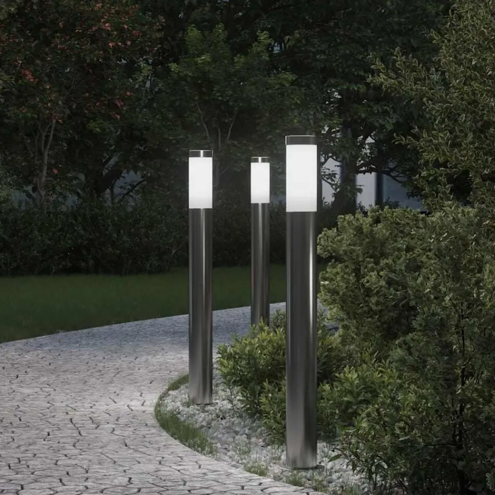 Bolderverlichting 3 stuks 80 cm RVS IP44>vidaXL Discount