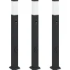Bolderverlichting met sensor en stopcontact 3 stuks 80 cm zwart IP44>vidaXL Online
