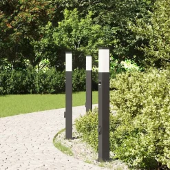 Bolderverlichting met sensor en stopcontact 3 stuks 80 cm zwart IP44><noscript><img width=