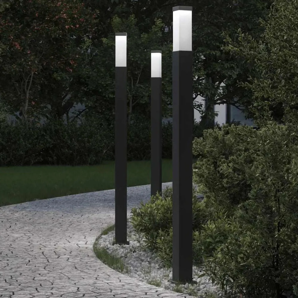 Verlichting*vidaXL Bolderverlichting 3 stuks 110 cm Zwart IP44