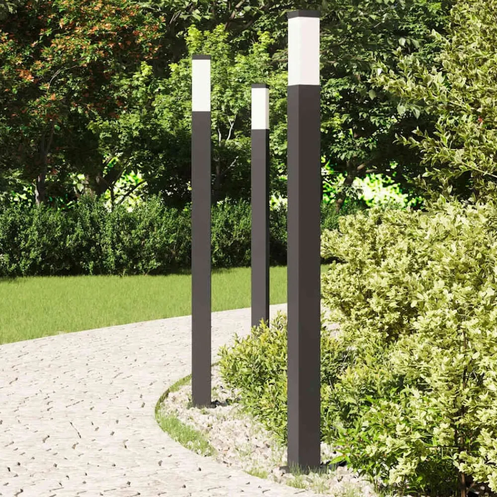 Verlichting*vidaXL Bolderverlichting 3 stuks 110 cm Zwart IP44