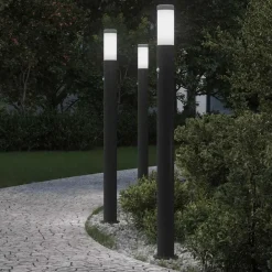 Verlichting*vidaXL Bolderverlichting met sensor 3 stuks 110 cm RVS IP44