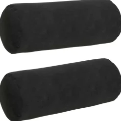 Woon- & Tuinaccessoires*vidaXL Bolster Kussens 2 stuks Ø 15 x 40 cm Cordstof Zwart
