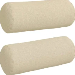 Bolster Kussens 2 stuks Crème Ø 15 x 40 cm Stof>vidaXL Clearance