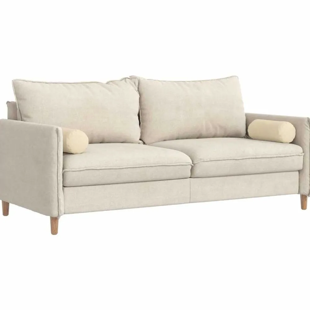 Bolster Kussens 2 stuks Crème Ø 15 x 40 cm Stof>vidaXL Clearance