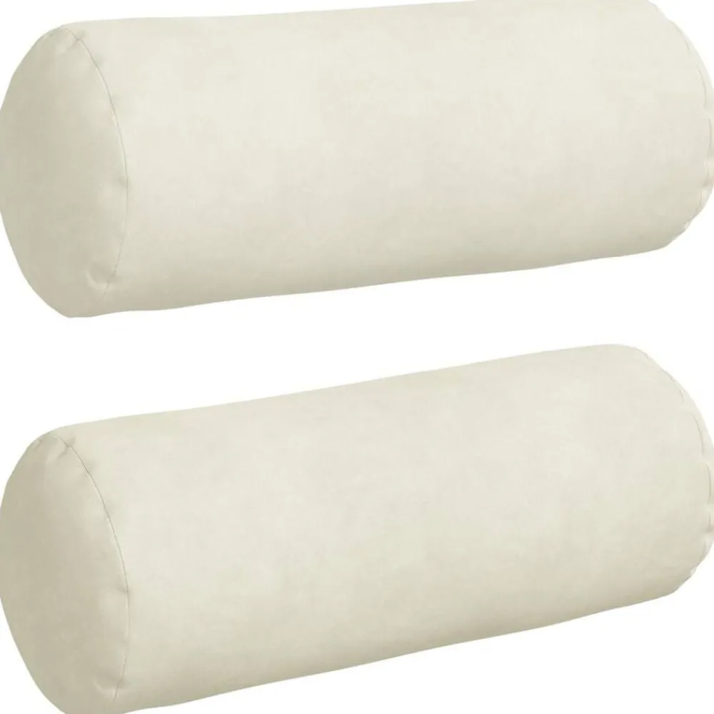 Bolster Kussens 2 stuks Crème Ø 15 x 40 cm Cordstof>vidaXL