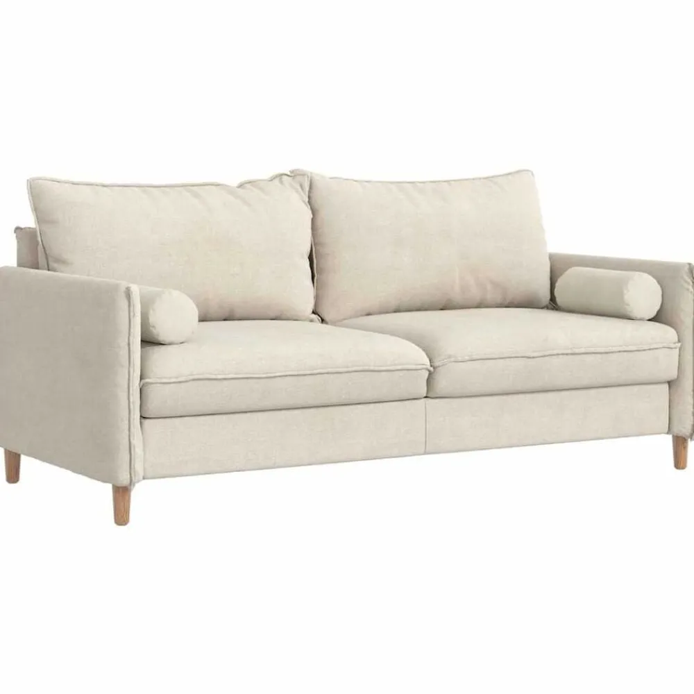 Bolster Kussens 2 stuks Crème Ø 15 x 40 cm Cordstof>vidaXL