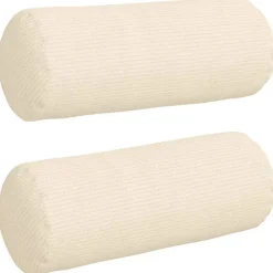 Bolster Kussens 2 stuks Crème Ø 15 x 40 cm Cordstof>vidaXL New