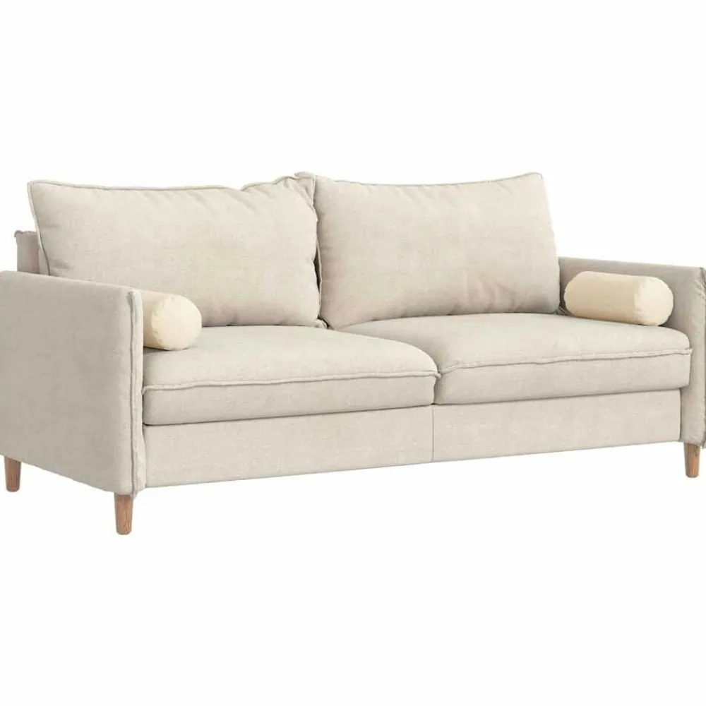 Bolster Kussens 2 stuks Crème Ø 15 x 40 cm Cordstof>vidaXL New